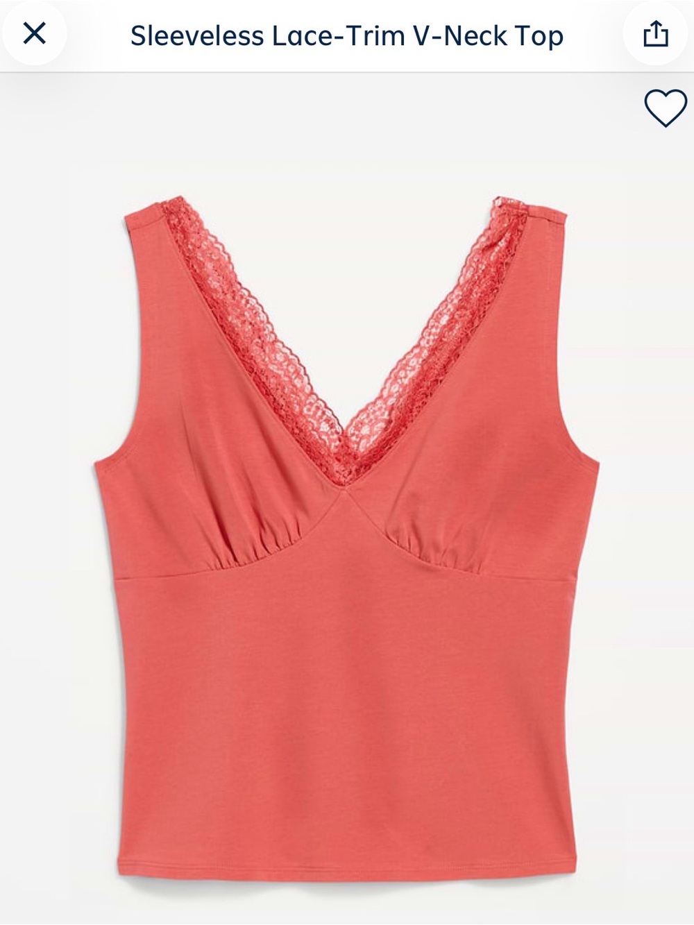 Old Navy Lace-Trim V-Neck Tank Top - Coral